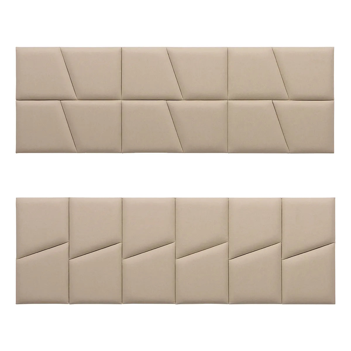 Padded Wall Panels Set 2 Beige on white background 2 variants Decormania UK